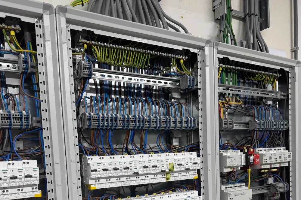 Professioneel bedrade KNX-verdeelkast voor een smart home systeem.